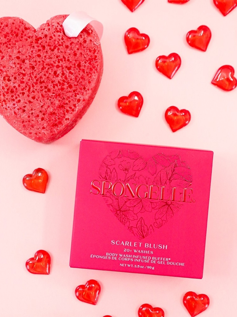 Spongelle Scarlet Blush Pink Body Wash Infused Buffer